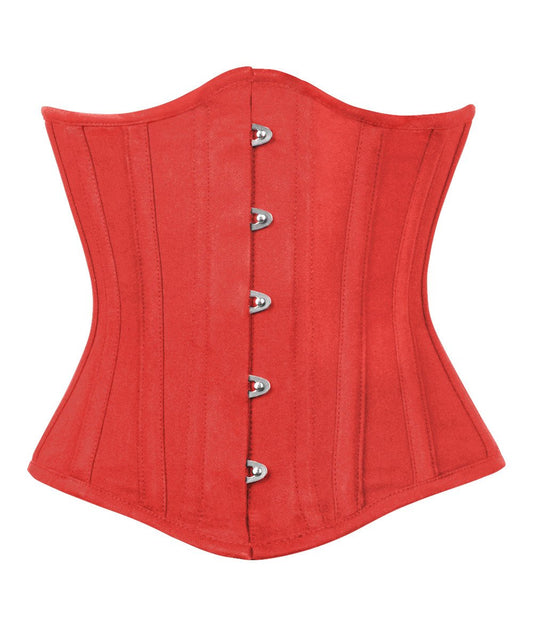 Red Waist Trainer Corset in 100% Cotton