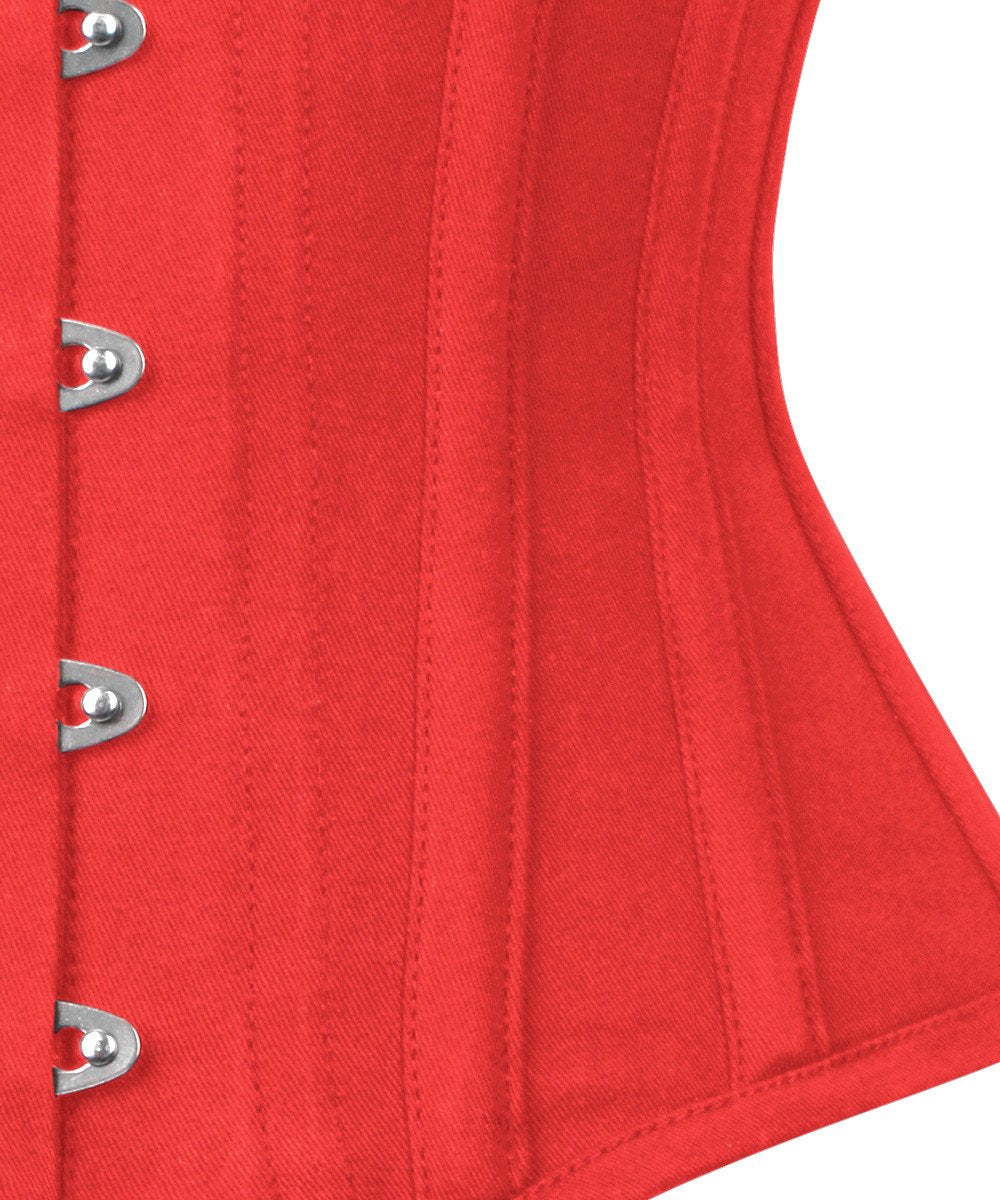 Red Waist Trainer Corset in 100% Cotton