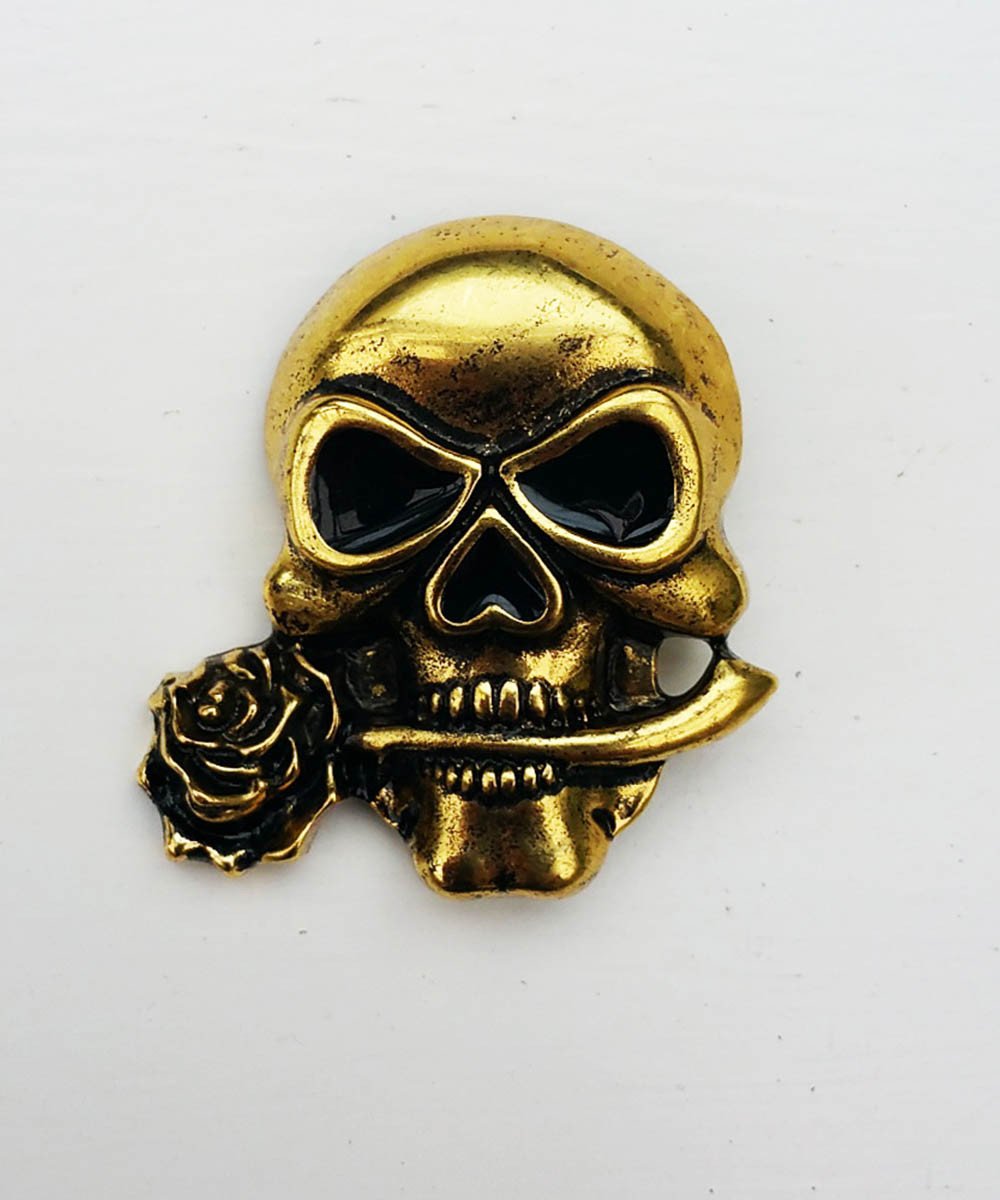 Malkah Rose Skull Punk Brooch
