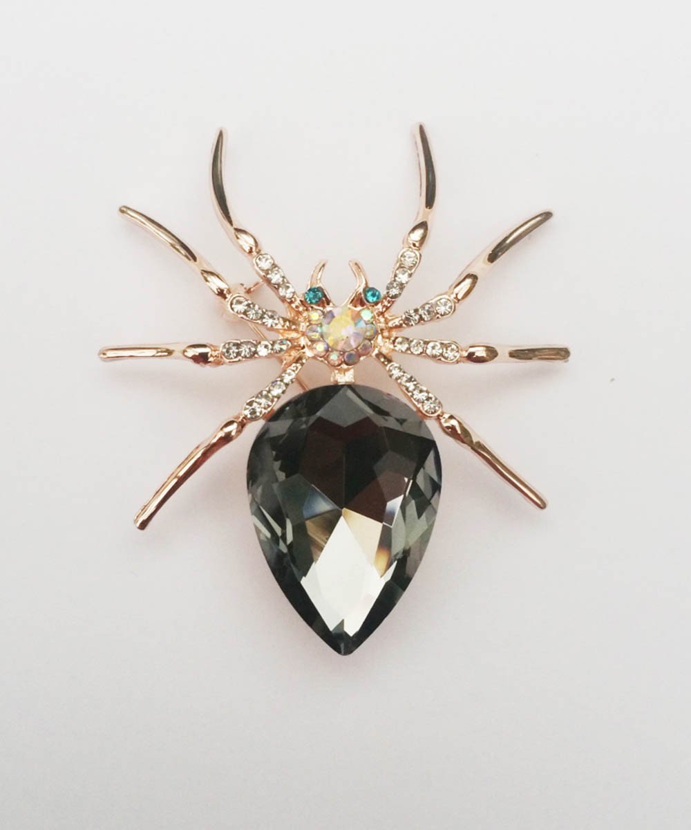 Geovana Black Widow Spider Brooch