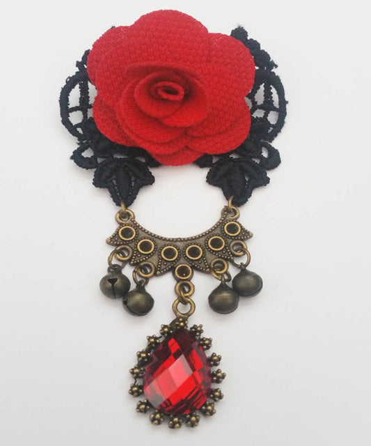 Hermosa Blood Rose Brooch