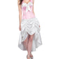 Katlin Pink and White Halter Neck Corset Dress