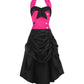 Phineas Magenta and Black Corset Dress with Halter Neck