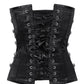 Ailse Steel Boned Overbust Black Corset with Chains