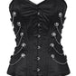 Ailse Steel Boned Overbust Black Corset with Chains