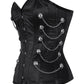 Ailse Steel Boned Overbust Black Corset with Chains