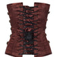 Nita Steel Boned Overbust Brown Corset with Chains
