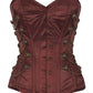 Nita Steel Boned Overbust Brown Corset with Chains