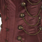 Nita Steel Boned Overbust Brown Corset with Chains