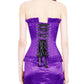 Abdera Burlesque Fashion Purple Corset with Frill