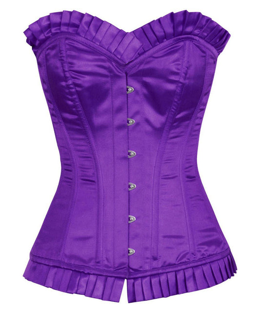 Abdera Burlesque Fashion Purple Corset with Frill