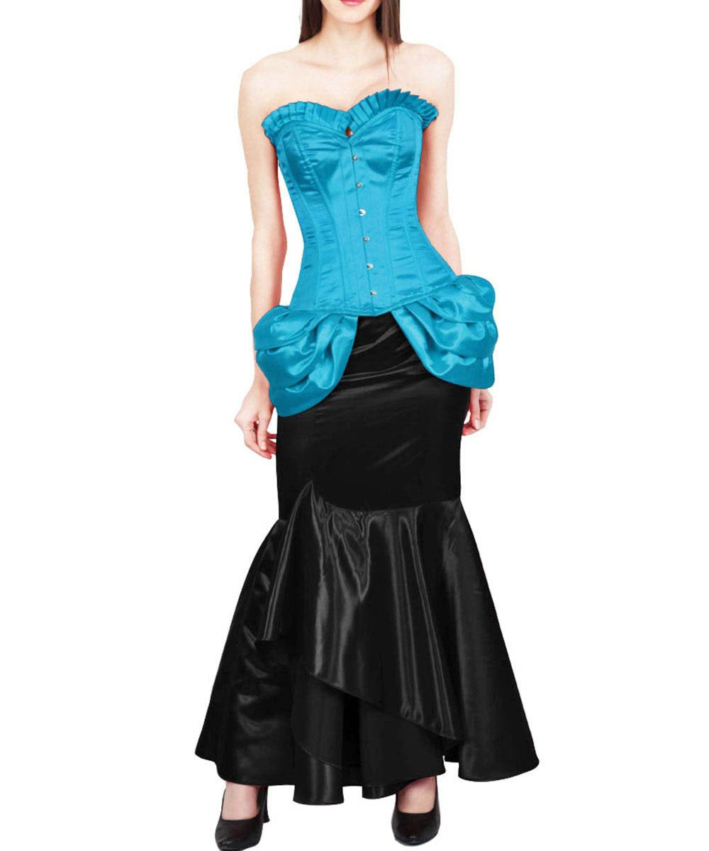 Valari Overbust Burlesque Fashion Corset with Frill