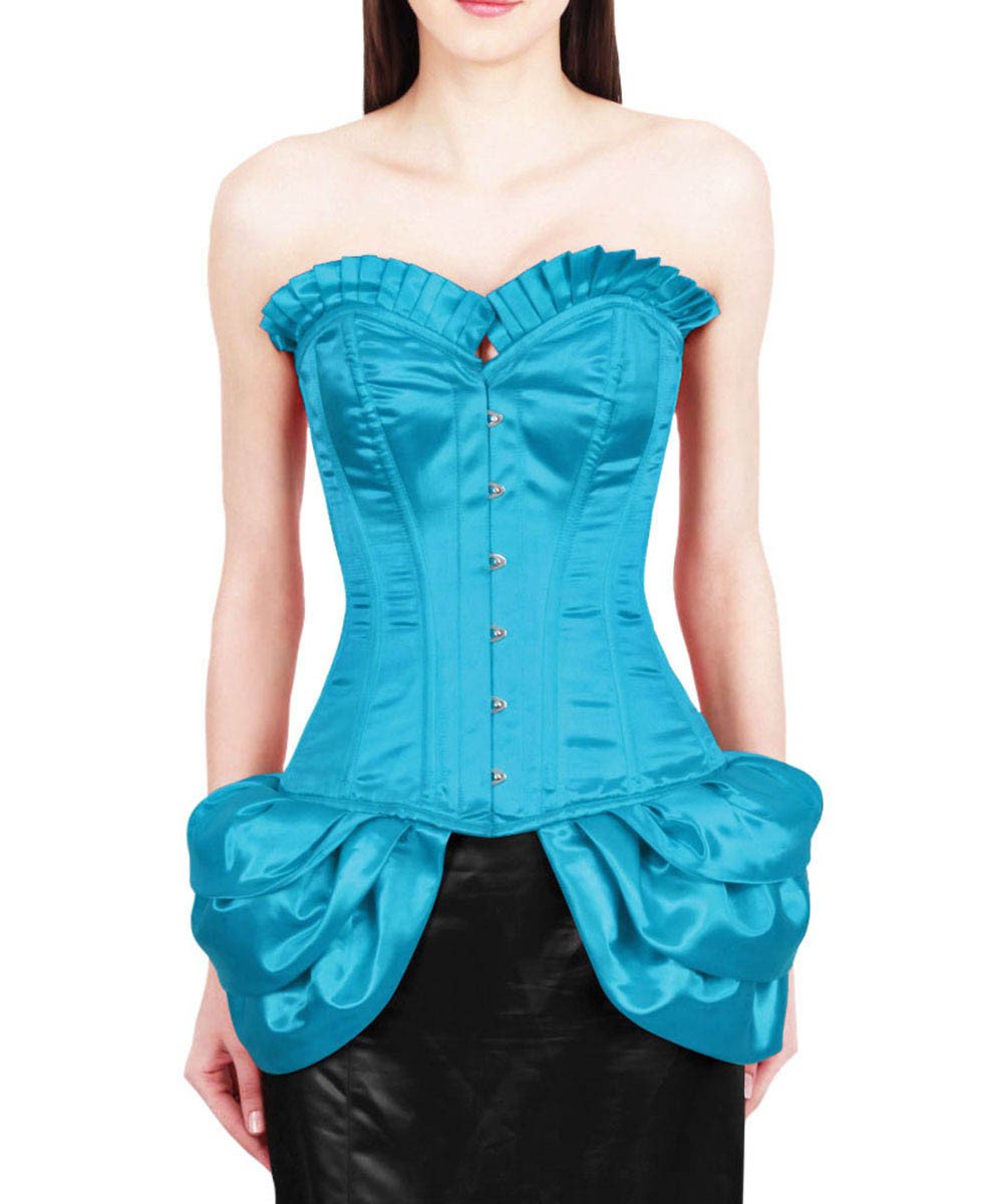 Valari Overbust Burlesque Fashion Corset with Frill