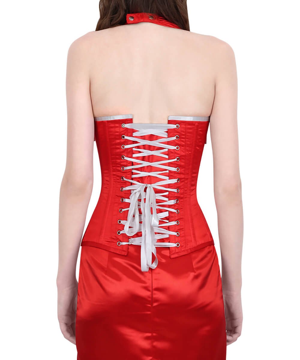 Marietta Halter Neck Red Overbust Corset