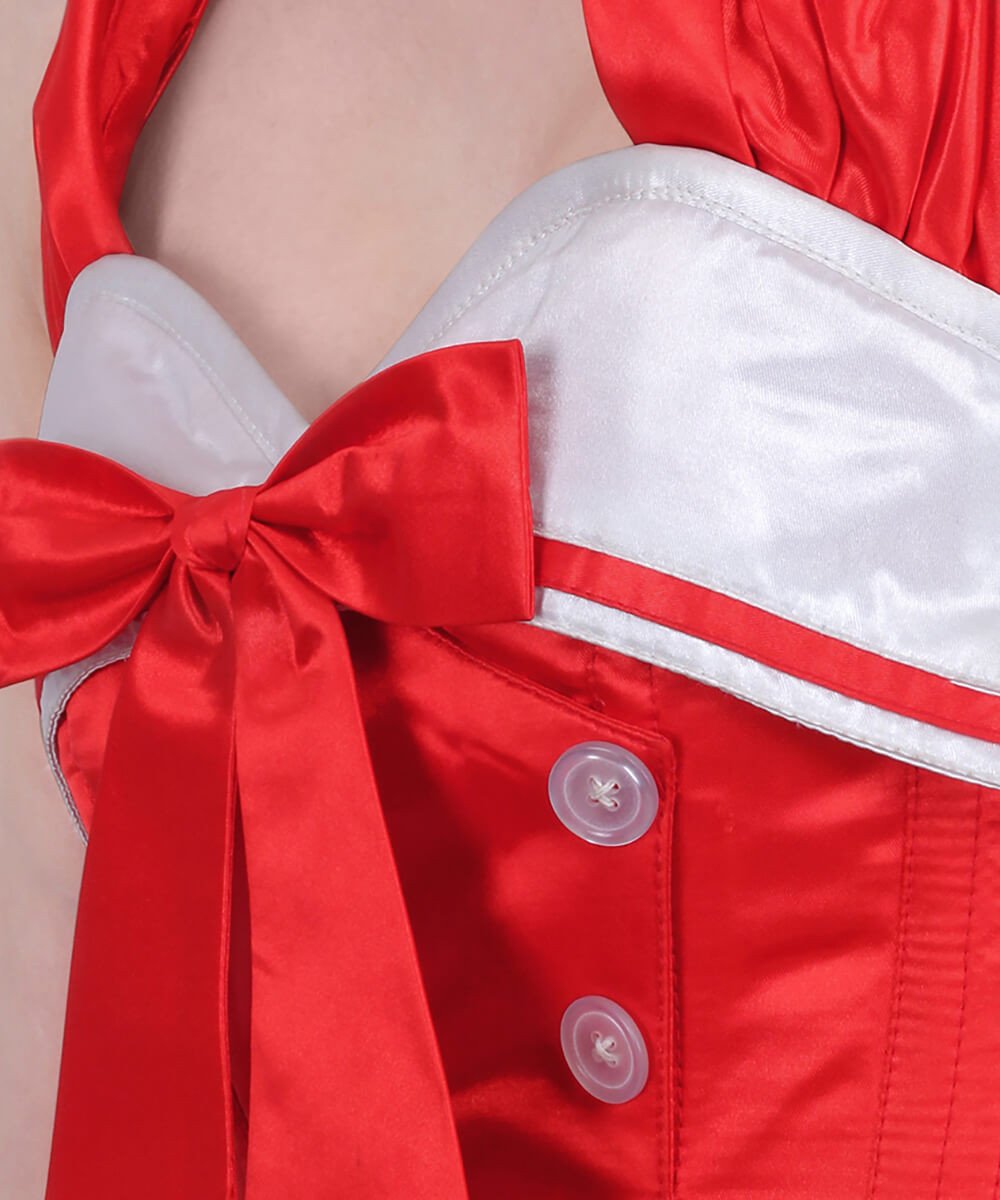 Marietta Halter Neck Red Overbust Corset