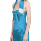 Horims Halter Neck Turquoise Overbust Corset