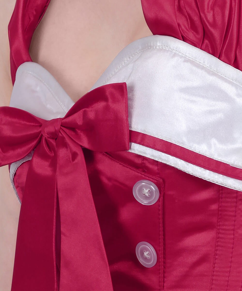 Frika Steel Boned Maroon Overbust Corset