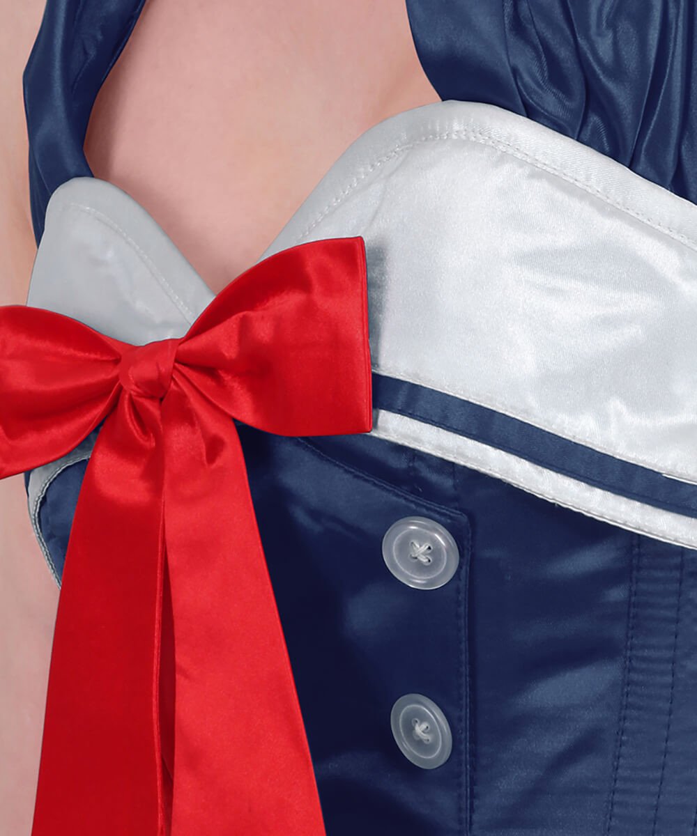 Katria Sailor Royal Blue Overbust Corset