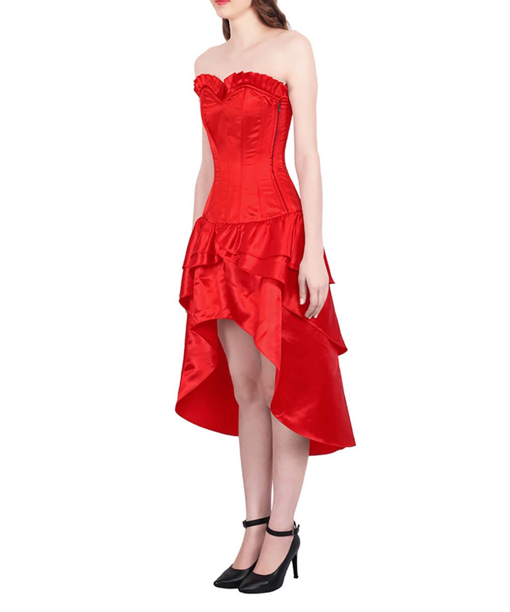 Maricia Burlesque Red Mullet Corset Dress