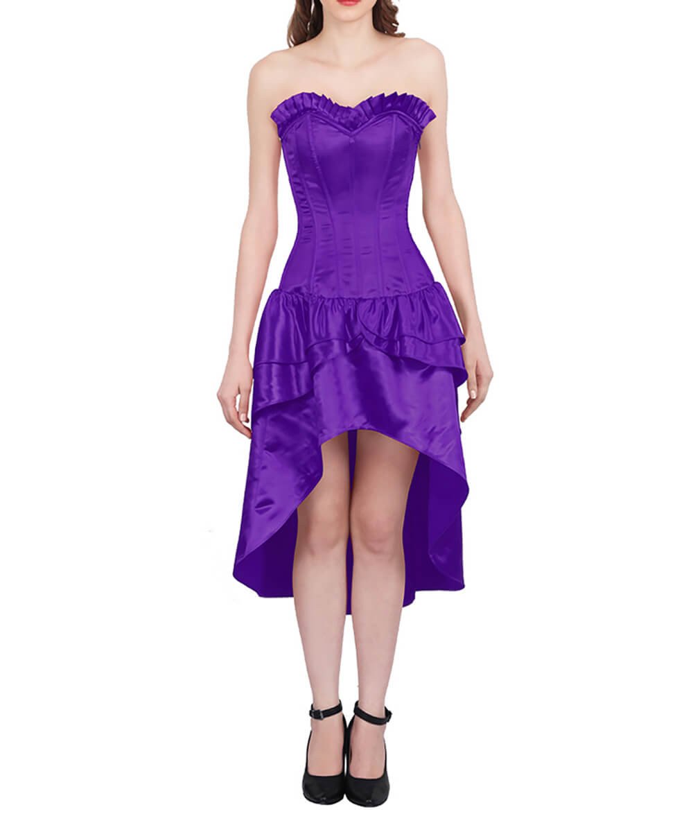 Horae Burlesque Purple Mullet Corset Dress