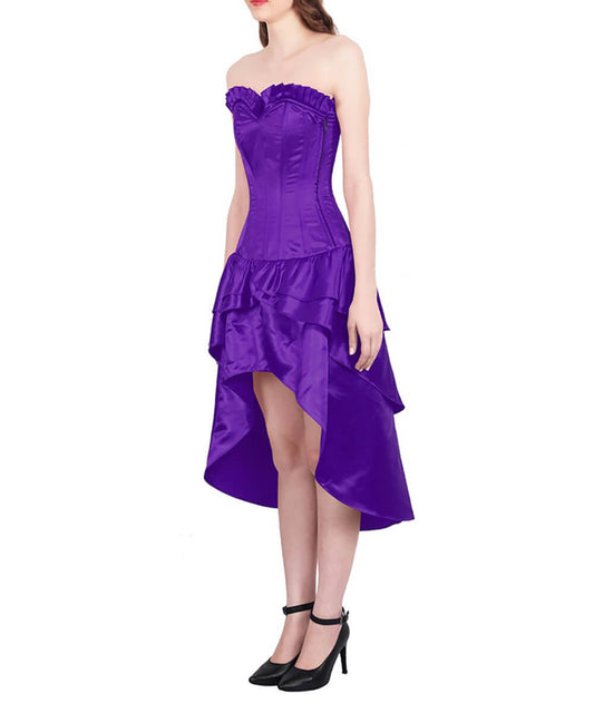 Horae Burlesque Purple Mullet Corset Dress
