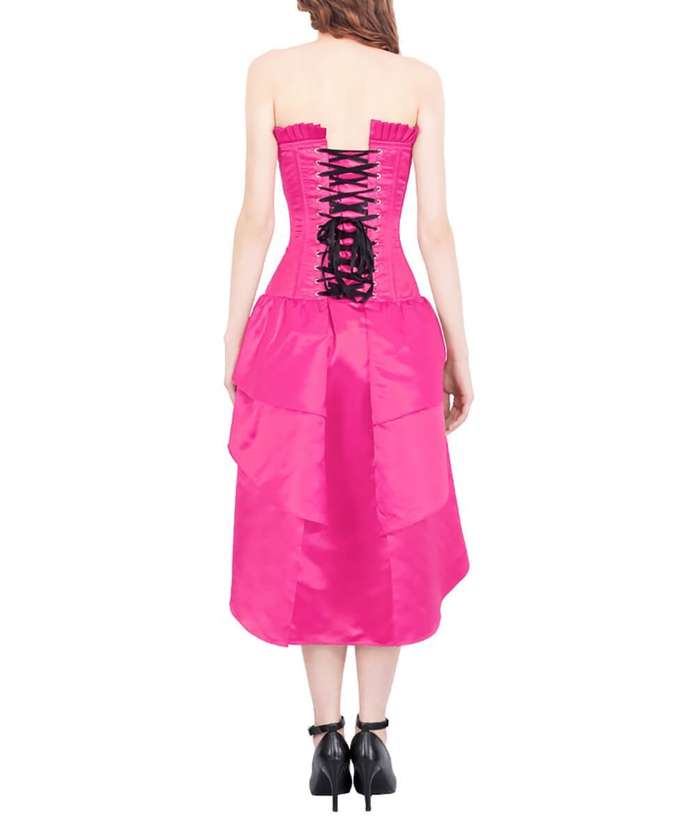 Ailesh Burlesque Magenta Mullet Corset Dress