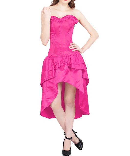 Ailesh Burlesque Magenta Mullet Corset Dress