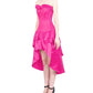 Ailesh Burlesque Magenta Mullet Corset Dress