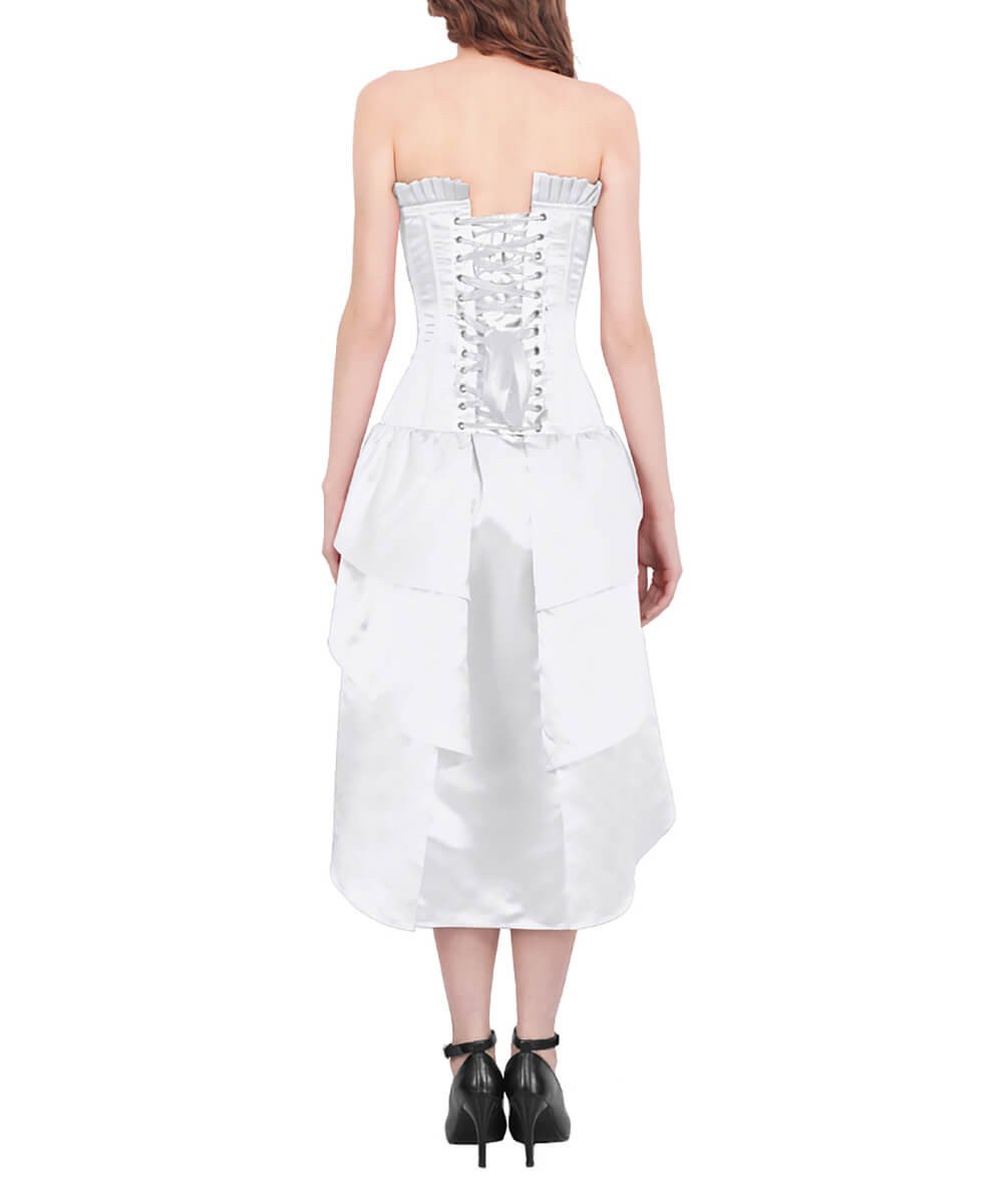 Frigga Burlesque White Mullet Corset Dress