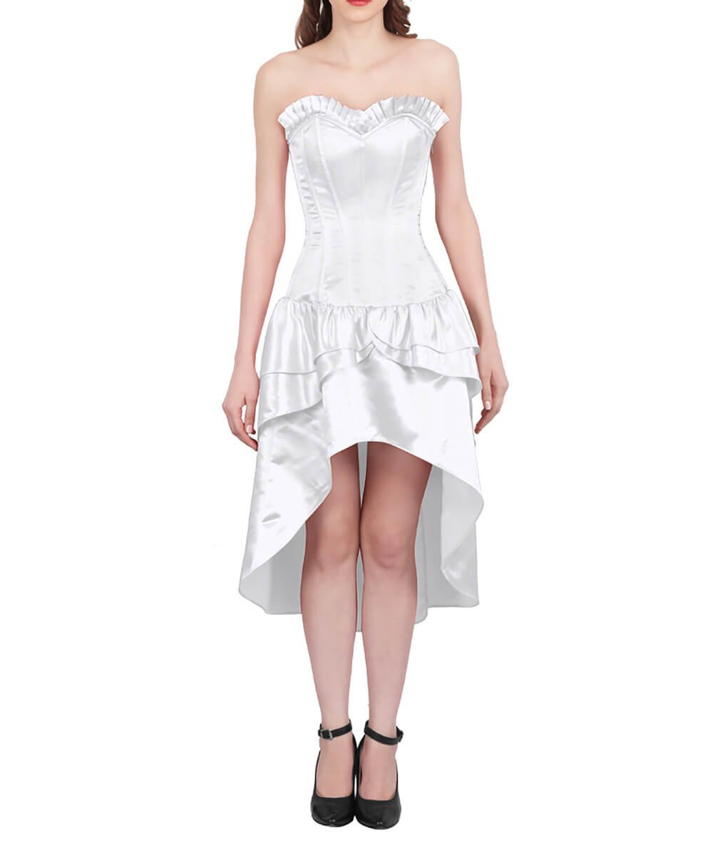 Frigga Burlesque White Mullet Corset Dress