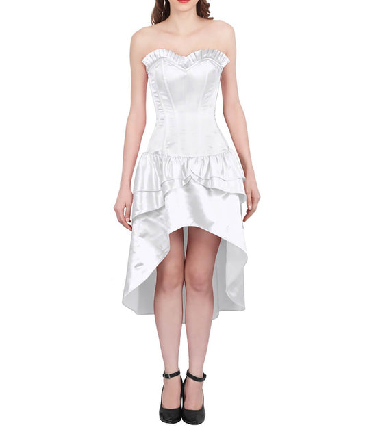 Frigga Burlesque White Mullet Corset Dress