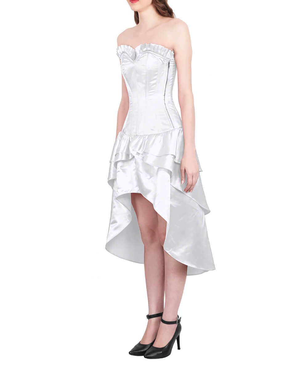 Frigga Burlesque White Mullet Corset Dress