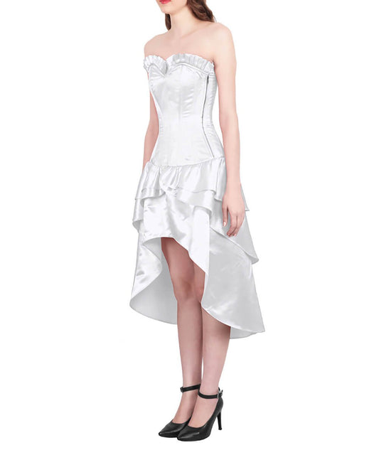 Frigga Burlesque White Mullet Corset Dress