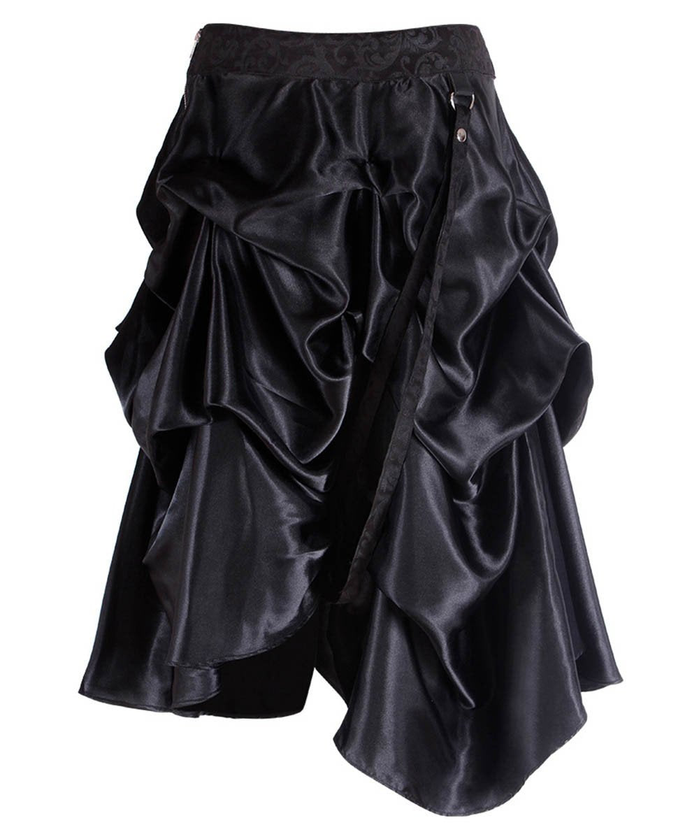 Joyce Black Gothic Skirt with Ruched