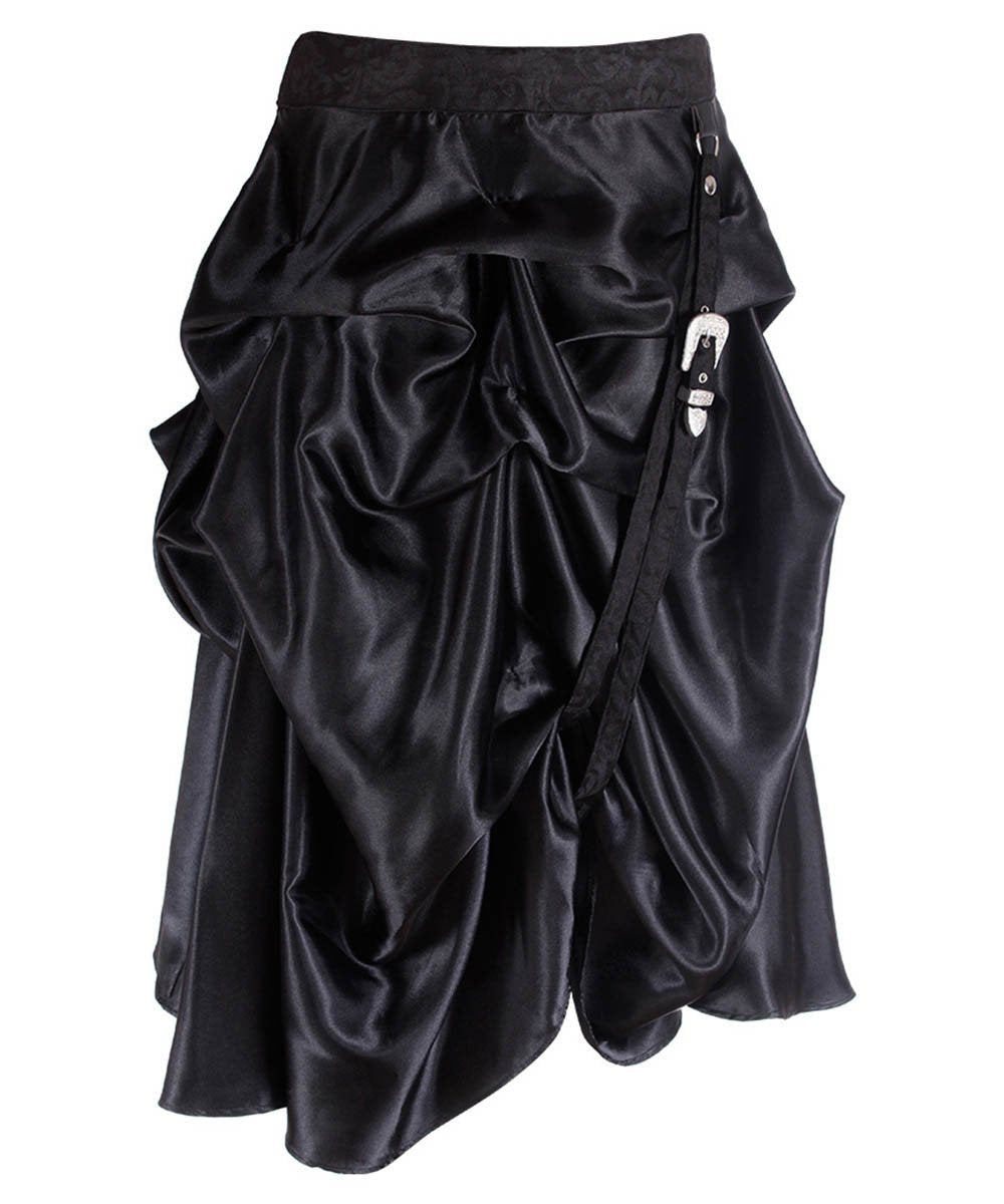 Joyce Black Gothic Skirt with Ruched