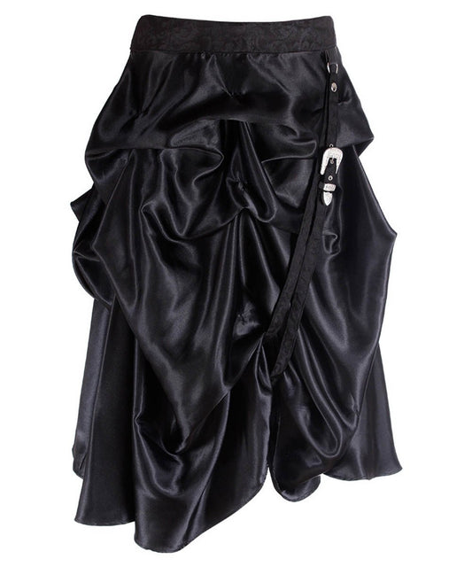 Joyce Black Gothic Skirt with Ruched