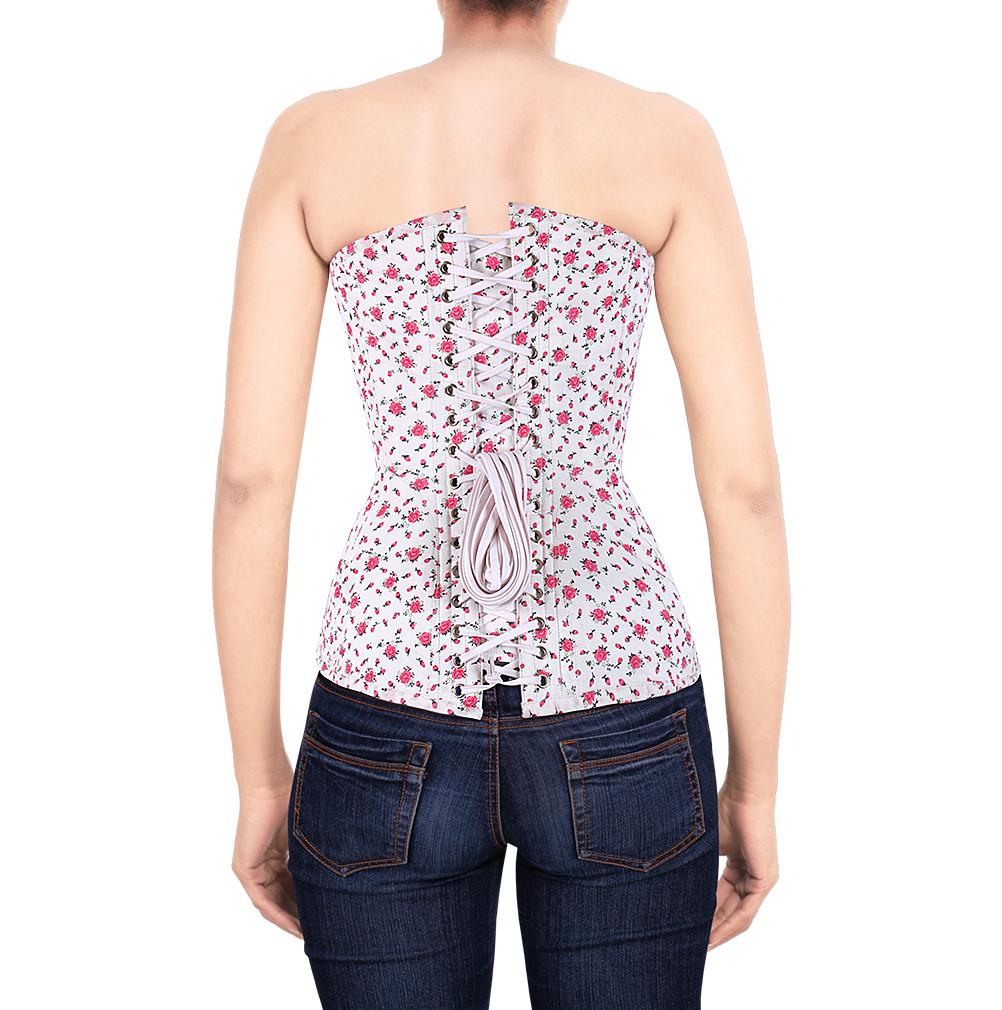Haaris Floral Print Cotton Corset