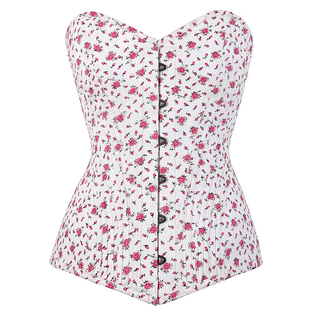 Haaris Floral Print Cotton Corset
