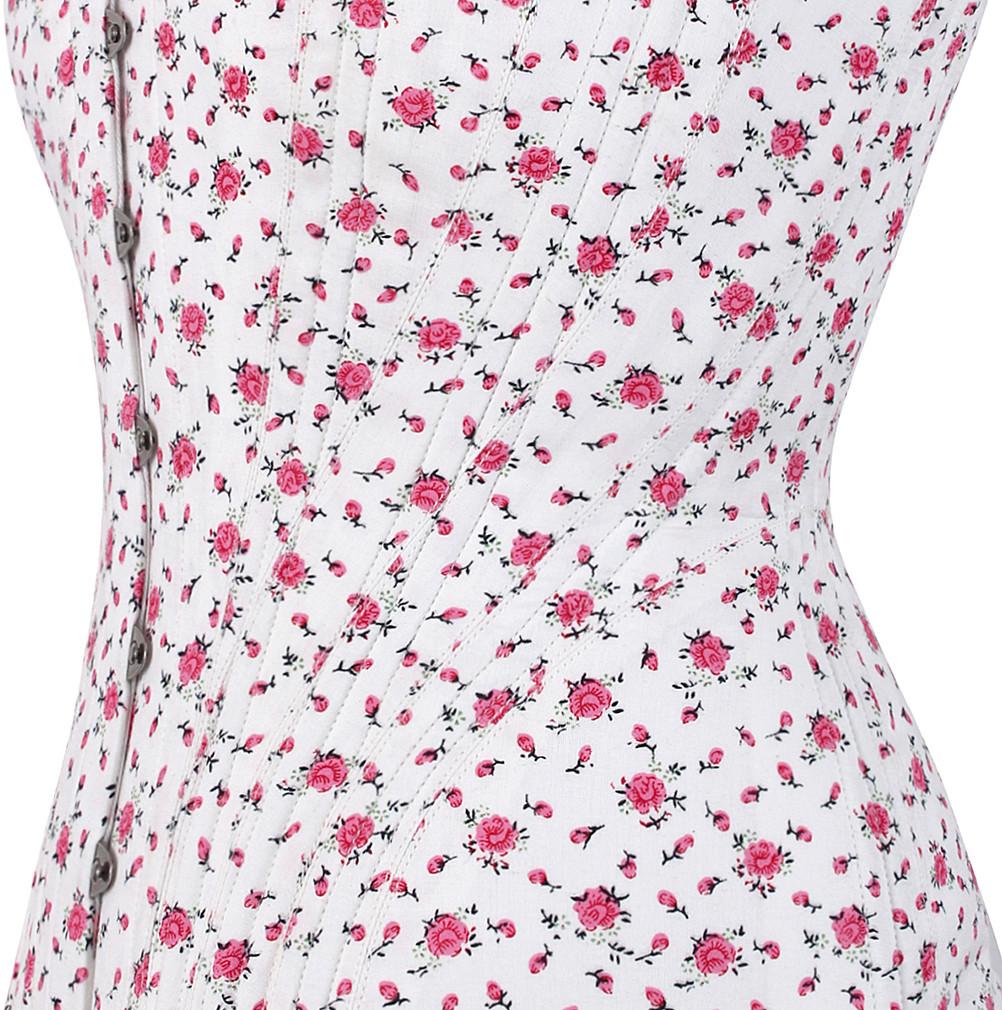 Haaris Floral Print Cotton Corset