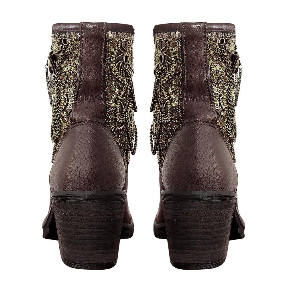 Gordain Genuine Sheep Napa Leather Steampunk Boot