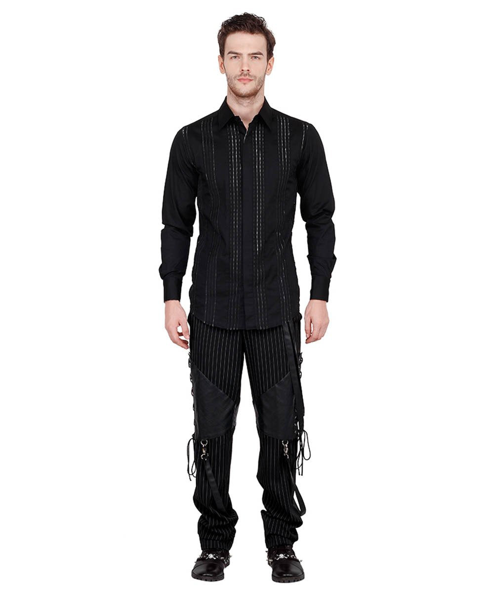 Barend Pinstripe Men's Trouser with Detachable Straps