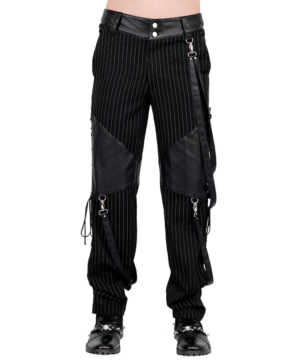 Barend Pinstripe Men's Trouser with Detachable Straps