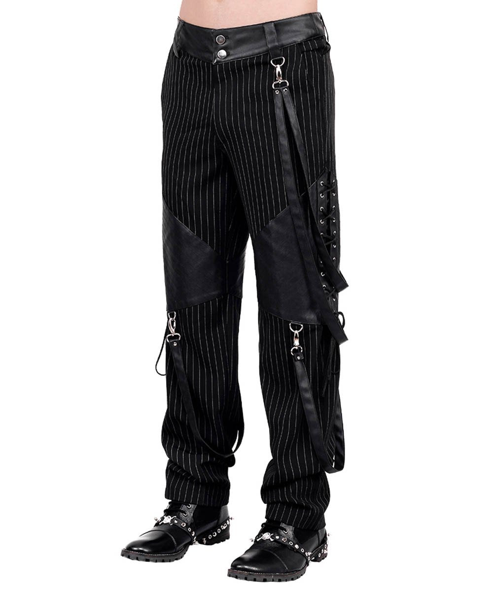 Barend Pinstripe Men's Trouser with Detachable Straps