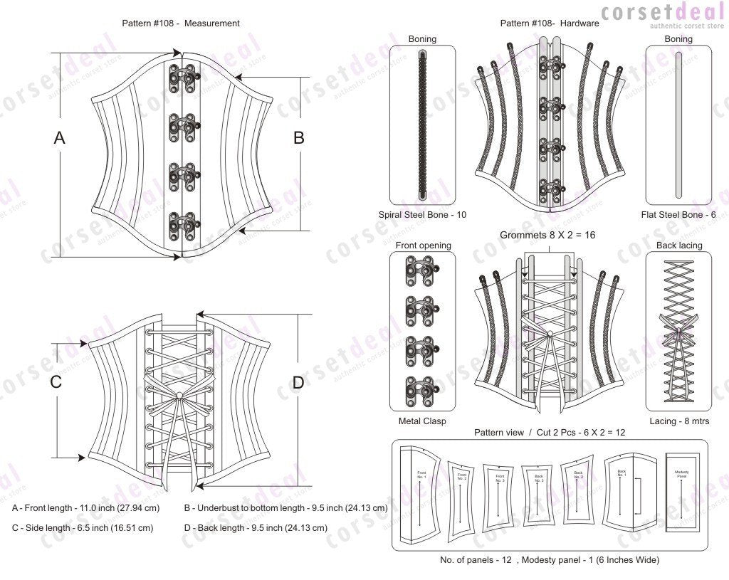 Farika Genuine Sheep Napa Leather Corset