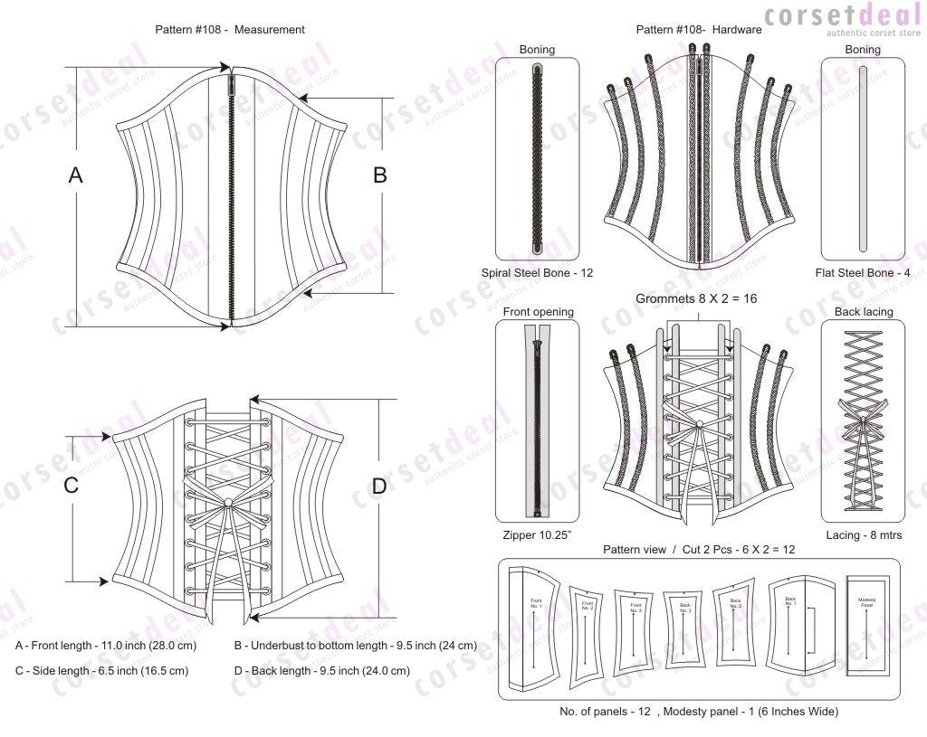 Edlyn Genuine Sheep Napa Leather Corset