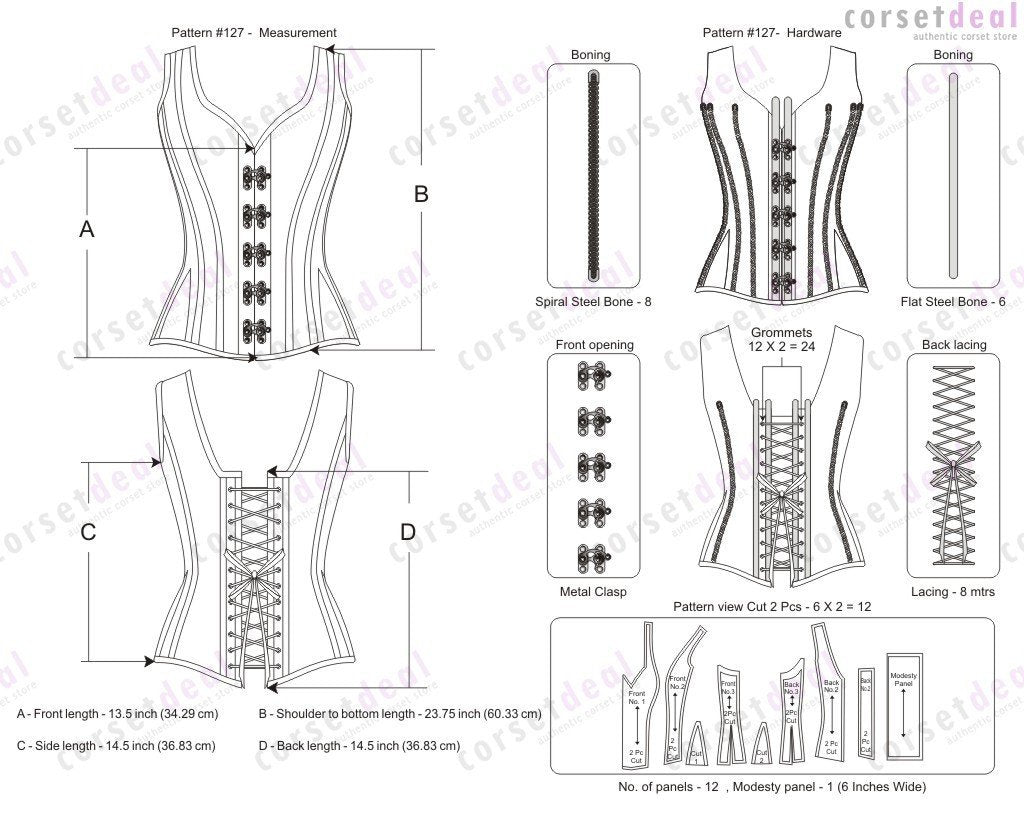 Engleberta Black Steampunk Corset